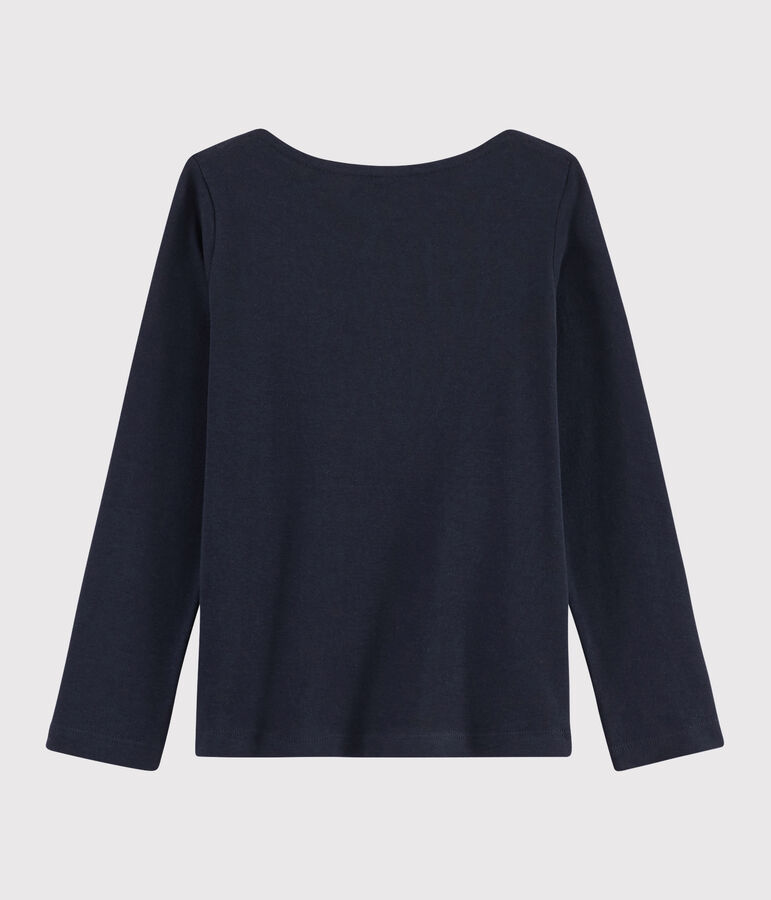 Camiseta serigrafiada para ni&ntilde;a azul