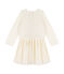 Vestido infantil bimaterial para niña blanco MARSHMALLOW