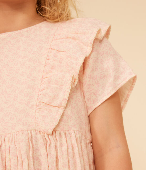 Vestido estampado de manga corta de gasa de algodón para niña AVALANCHE/ PANTY