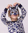 Pijama disfraz infantil de algodón con estampado de cebra azul MILK/ SOIR