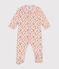 Pijama de terciopelo con estampado de flores para bebé rosa SALINE/blanco MULTICO