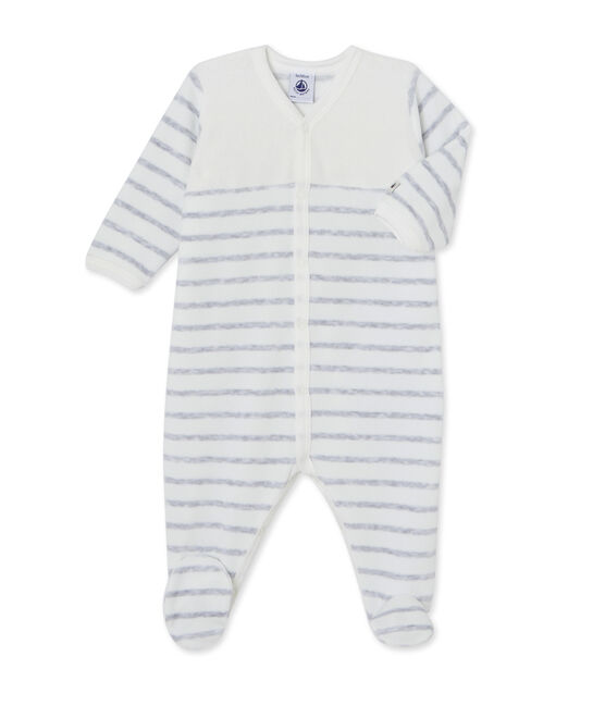 Dors bien bébé rayé blanco LAIT/gris POUSSIERE