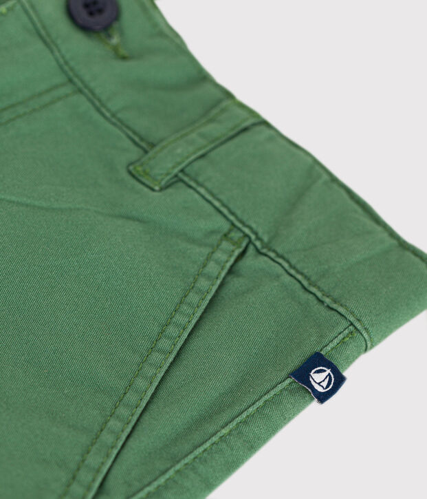 Pantal&oacute;n corto de sarga para ni&ntilde;o verde