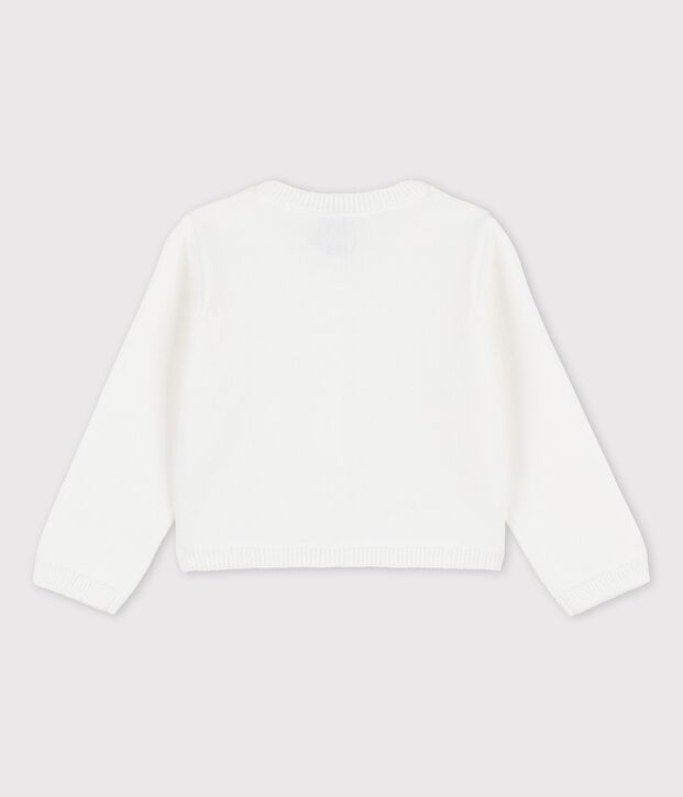 C&aacute;rdigan de punto elegante para beb&eacute; blanco
