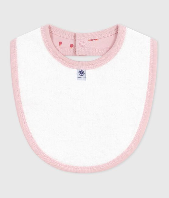 Babero de algodón estampado para recién nacido rosa JOLI/blanco MULTICO