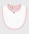 Babero de algodón estampado para recién nacido rosa JOLI/blanco MULTICO