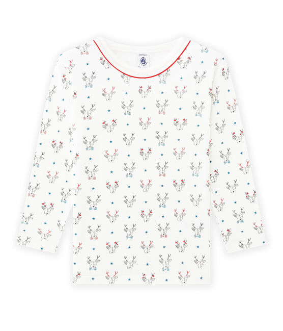 Camiseta de manga larga con estampado blanco LAIT/blanco MULTICO