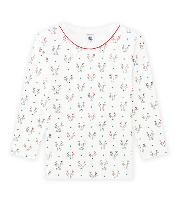 Camiseta de manga larga con estampado blanco/multicolor