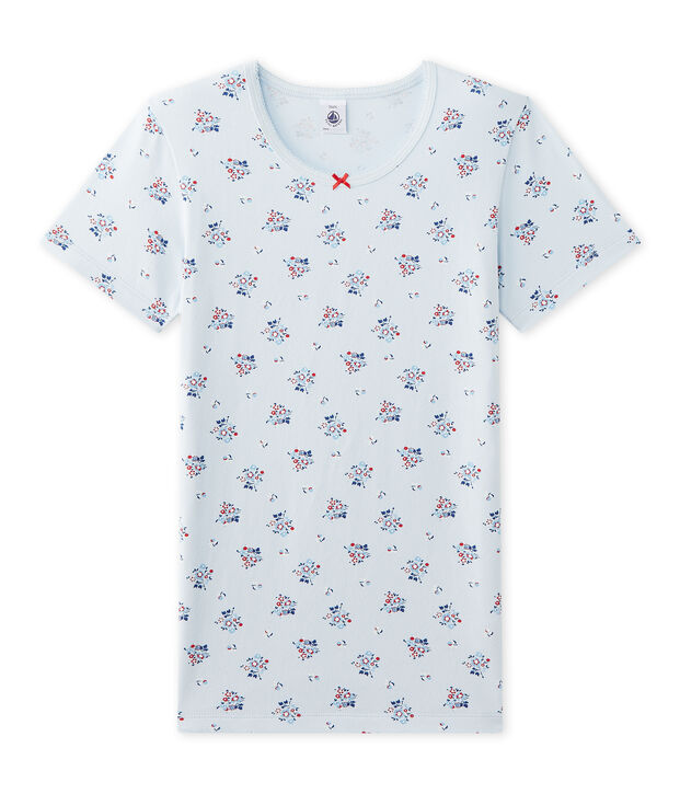 T-shirt fille imprim&eacute; en jersey stretch azul/multicolor