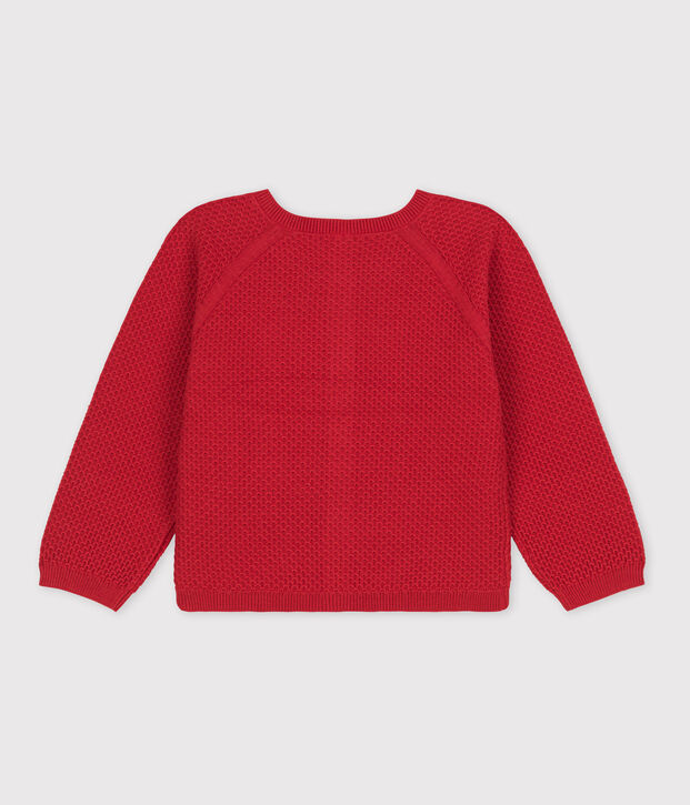 C&aacute;rdigan de algod&oacute;n de ni&ntilde;a rojo