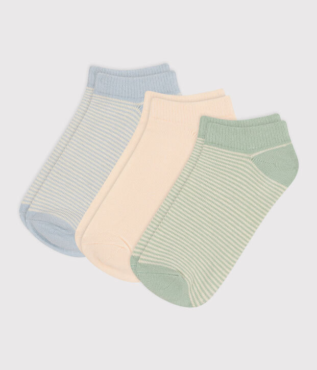 3 pares de calcetines de algod&oacute;n a rayas para ni&ntilde;os multicolor