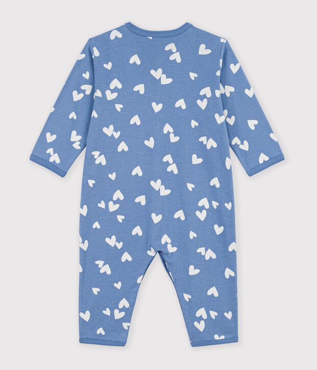 Pyjama b&eacute;b&eacute; en coton sans pieds imprim&eacute; c&oelig;urs azul/blanco