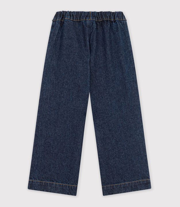 Pantal&oacute;n denim wide leg infantil azul