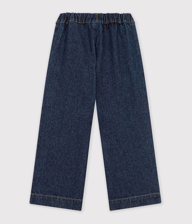 Pantal&oacute;n denim wide leg infantil azul