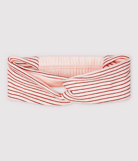 Diadema de rayas de tejido tubular de bebé niña rosa FLEUR/rosa COPPER