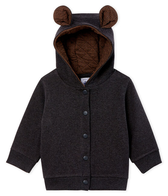 Sudadera con capucha de punto de elastano para bebé niño gris CITY CHINE
