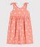Vestido infantil sin mangas de algodón con estampado naranja ABRICOT/ MARSHMALLOW