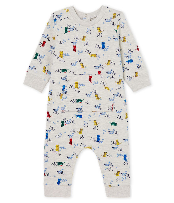 Mono largo estampado para bebé niño gris BELUGA/blanco MULTICO