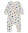 Mono largo estampado para bebé niño gris BELUGA/blanco MULTICO