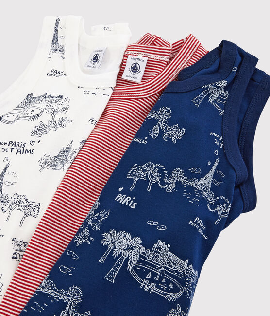 Juego de 3 camisetas de tirantes con estampado de París para niño variante 1