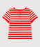 Camiseta de manga corta a rayas de jersey para bebé rojo PEPS/blanco MARSHMALLOW