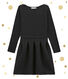 Vestido bi-materia para mujer con cintura definida