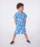 Camisa infantil de algodón de manga corta con estampado azul MARSHMALLOW/ PORCELANA