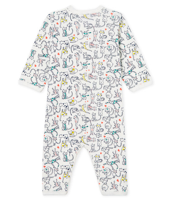 Pijama sin pies de punto para bebé niña blanco MARSHMALLOW/blanco MULTICO