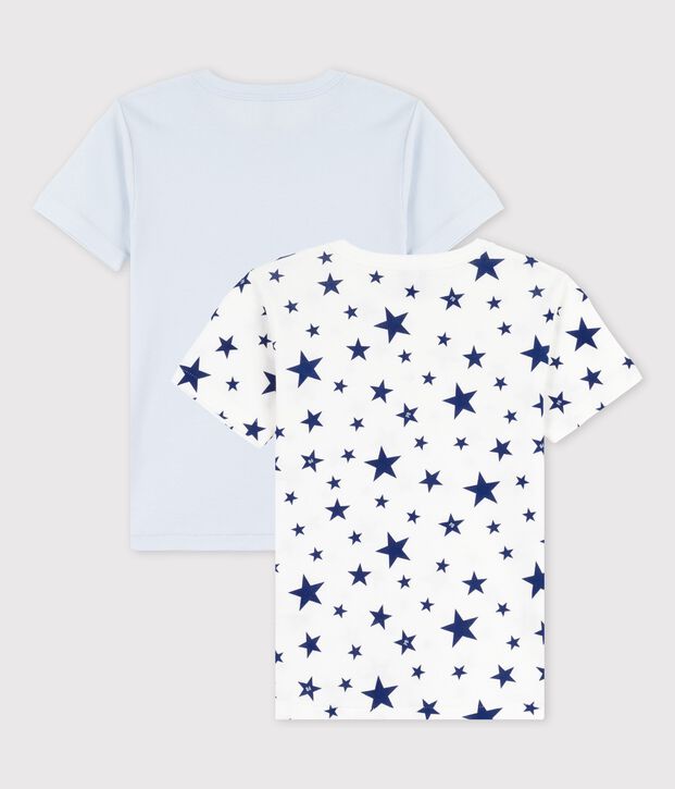 Juego de 2 camisetas de manga corta con estrellas de algod&oacute;n de ni&ntilde;o multicolor
