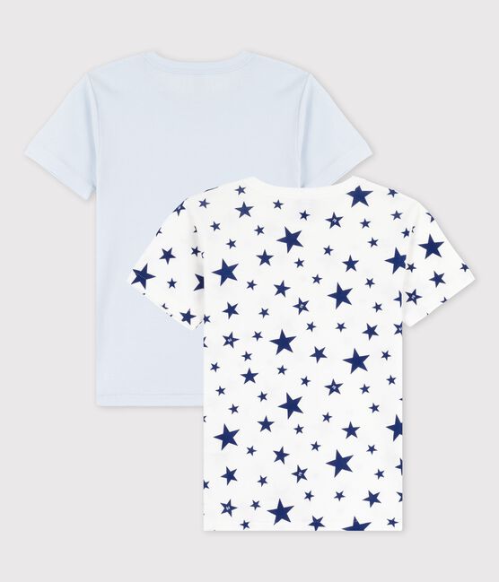 Juego de 2 camisetas de manga corta con estrellas de algodón de niño variante 1
