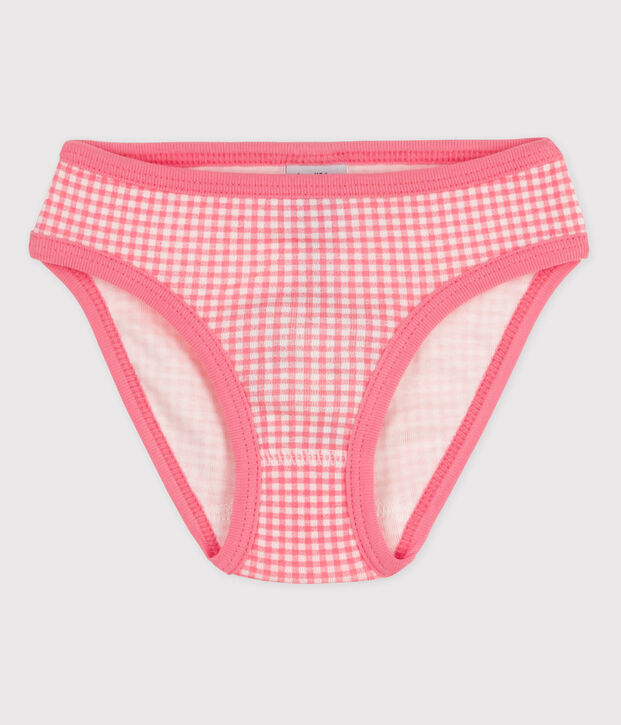 Braguita de algod&oacute;n de ni&ntilde;a blanco/rosa