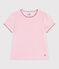 Camiseta infantil de manga corta a rayas rosa/blanco