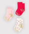 Lote de 3 pares de calcetines para bebé niña rosa CHARME