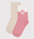 2 pares de calcetines de algodón con logo para niña