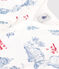 Pijama de algodón sin pies con estampados de París para bebé blanco MARSHMALLOW/blanco MULTICO