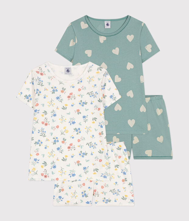 Juego de 2 pijamas cortos infantiles de algod&oacute;n multicolor