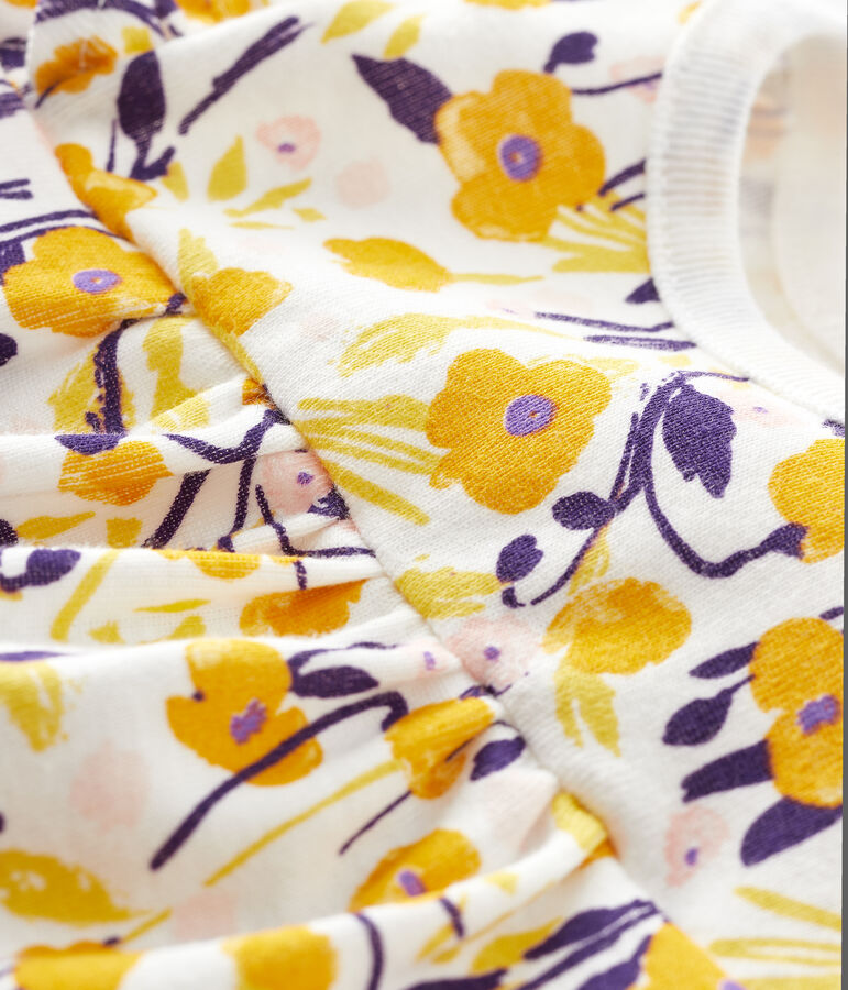 Blusa de manga corta para beb&eacute; ni&ntilde;a blanco MARSHMALLOW/blanco MULTICO