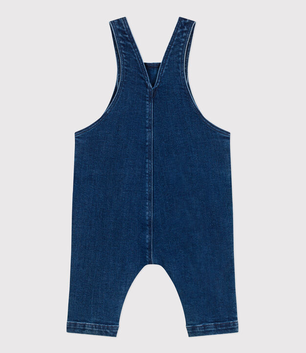 Peto largo de tejido denim con elastano para beb&eacute; azul