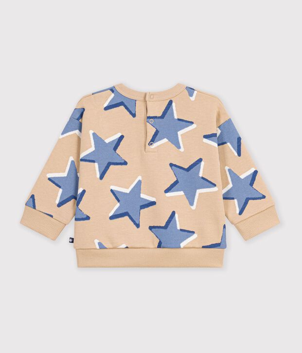 Sudadera de algod&oacute;n con estampado de corazones para beb&eacute; beige/multicolor
