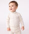 Body de algodón liso con cuello vuelto para bebé beige MONTELIMAR CHINE