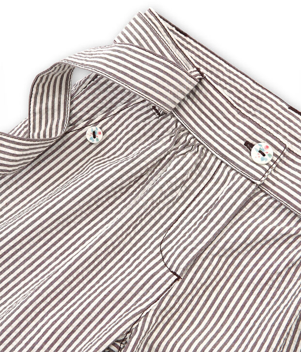 Shorts infantiles para ni&ntilde;a marron/blanco