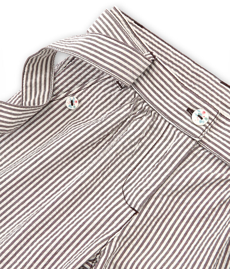 Shorts infantiles para ni&ntilde;a marron/blanco