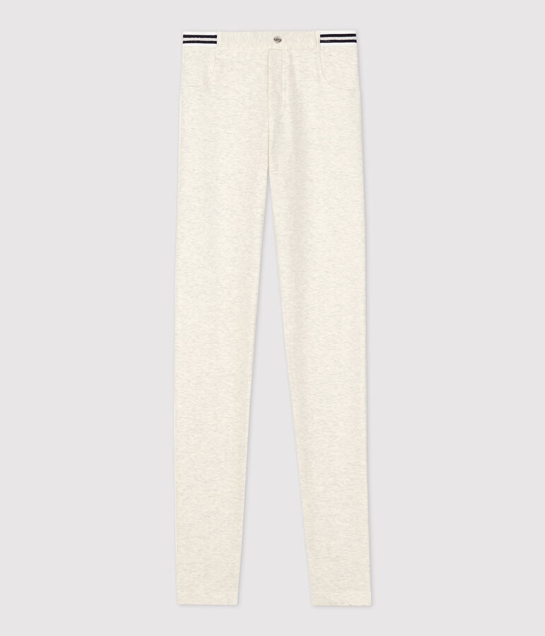 Jeggings de algod&oacute;n de elastano de ni&ntilde;a beige