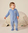 Pijama de terciopelo para bebé azul BEACH