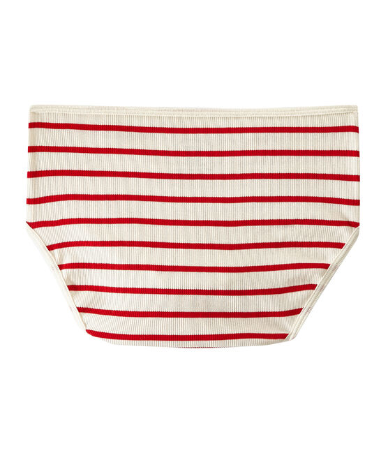 Braguita alta de canalé 2x2 beige COQUILLE/rojo TERKUIT
