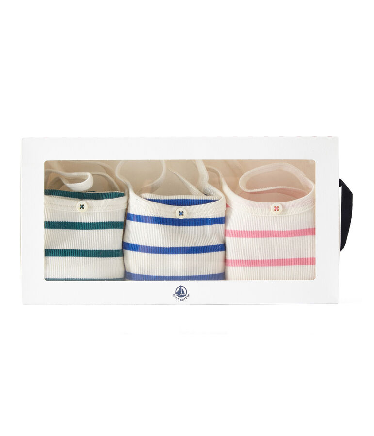 Lote de 3 camisetas de tirantes nina blanco .