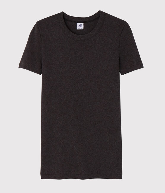 Camiseta de cuello redondo emblemática de algodón de mujer gris CITY CHINE