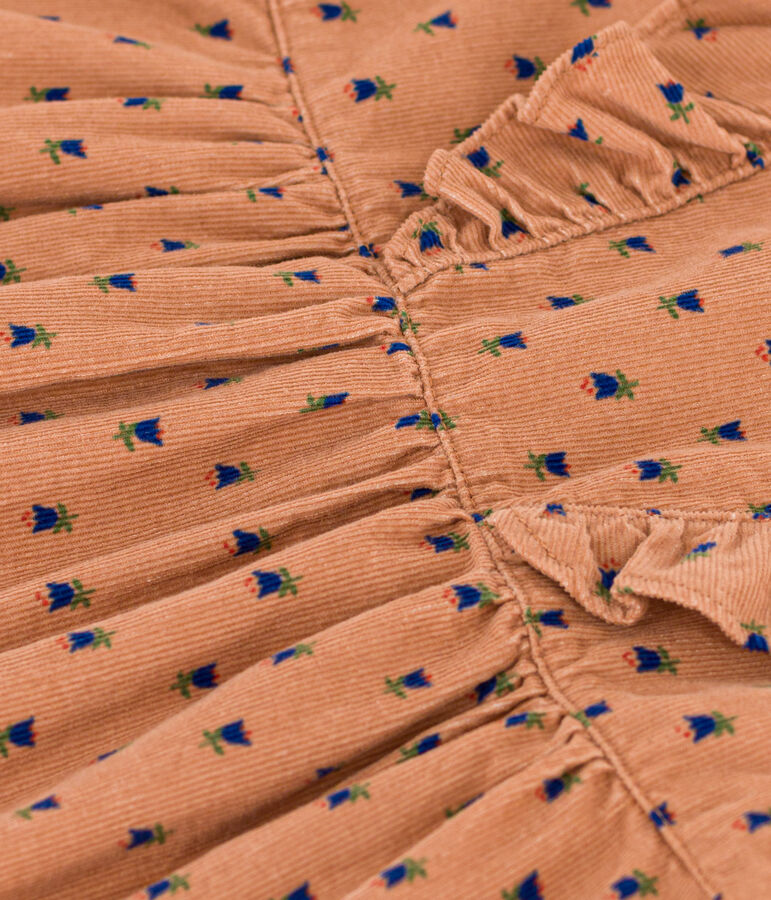 Vestido de terciopelo de manga larga para beb&eacute; rosa/multicolor