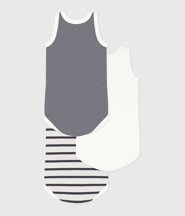 Lote de 3 bodys sin mangas de beb&eacute; multicolor