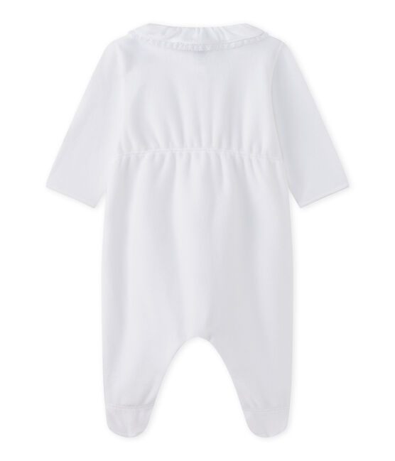 Pijama de terciopelo bebé niña blanco ECUME